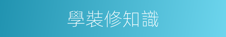 學裝修知識的同義詞