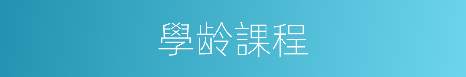 學龄課程的同義詞