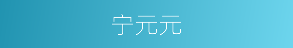 宁元元的同义词