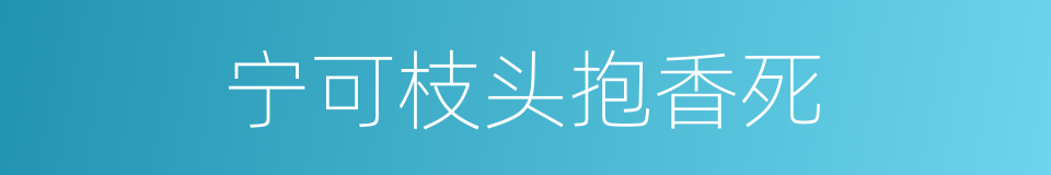 宁可枝头抱香死的同义词