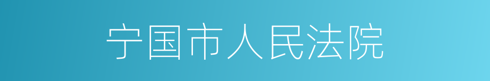 宁国市人民法院的同义词