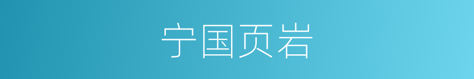 宁国页岩的同义词