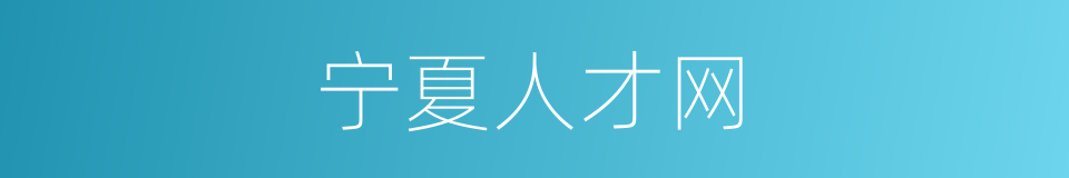 宁夏人才网的同义词