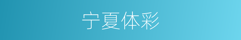 宁夏体彩的同义词