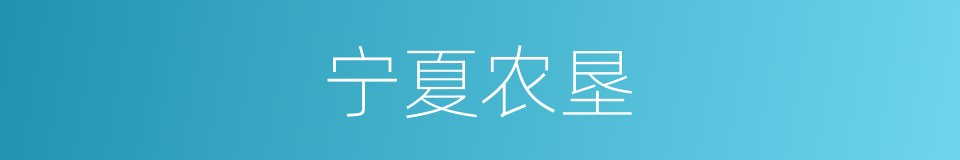 宁夏农垦的同义词