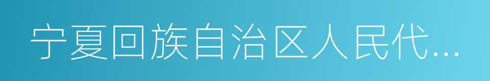 宁夏回族自治区人民代表大会常务委员会的同义词