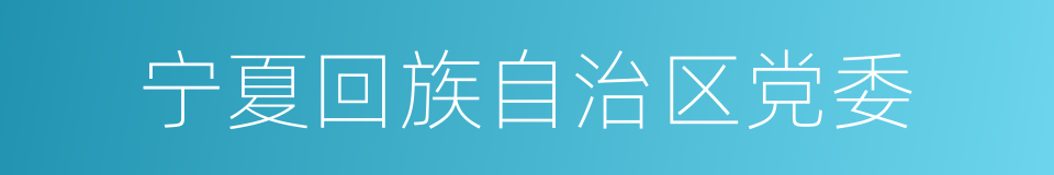 宁夏回族自治区党委的同义词