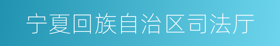 宁夏回族自治区司法厅的同义词