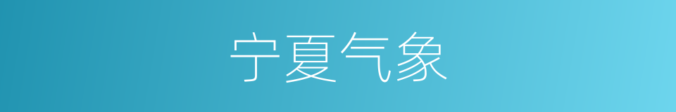 宁夏气象的同义词