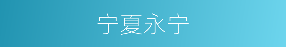 宁夏永宁的同义词