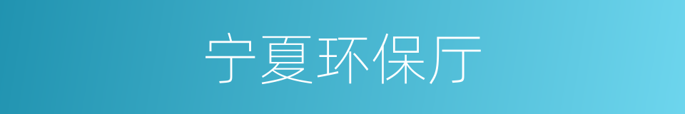 宁夏环保厅的同义词