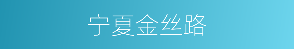 宁夏金丝路的同义词