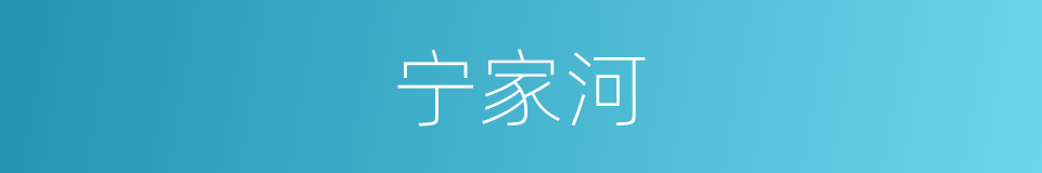 宁家河的同义词