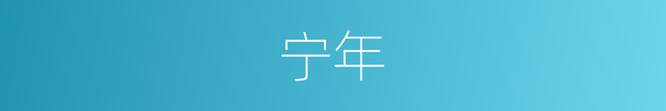 宁年的同义词
