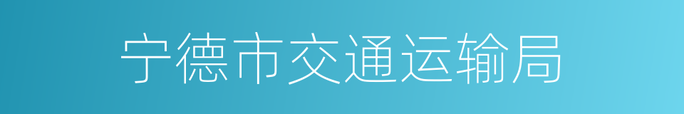 宁德市交通运输局的同义词