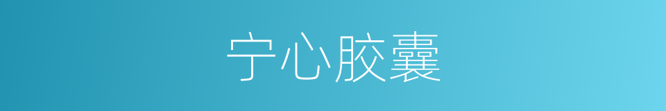 宁心胶囊的同义词
