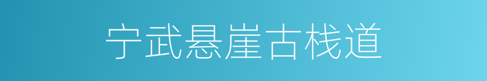 宁武悬崖古栈道的同义词