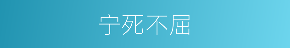 宁死不屈的意思