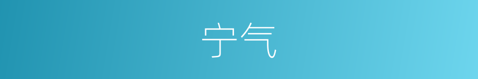 宁气的同义词