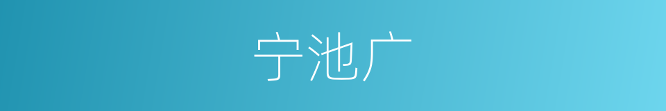 宁池广的同义词