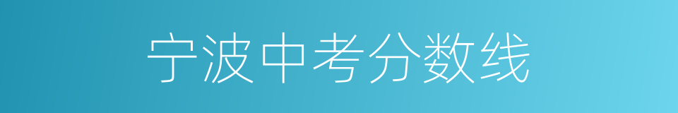 宁波中考分数线的同义词