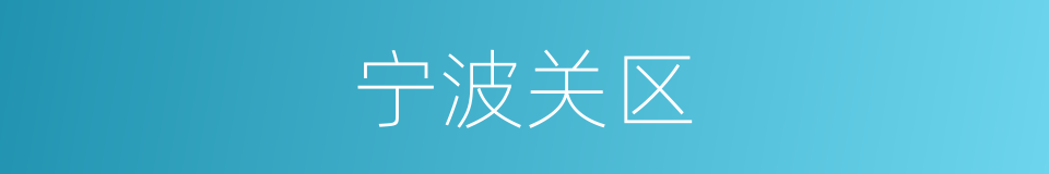 宁波关区的同义词