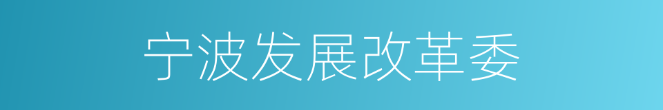 宁波发展改革委的同义词