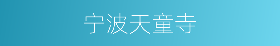 宁波天童寺的同义词