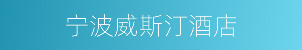 宁波威斯汀酒店的同义词