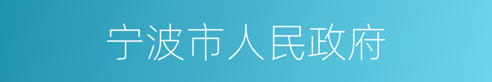 宁波市人民政府的同义词