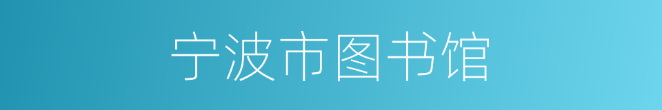 宁波市图书馆的同义词