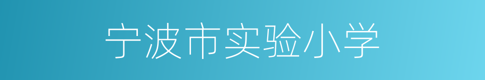 宁波市实验小学的同义词