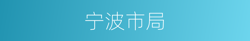宁波市局的同义词