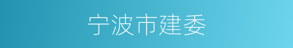 宁波市建委的同义词