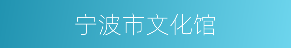 宁波市文化馆的同义词