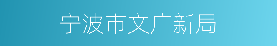 宁波市文广新局的同义词