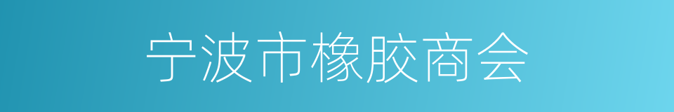 宁波市橡胶商会的同义词