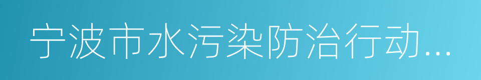 宁波市水污染防治行动计划的同义词