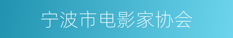 宁波市电影家协会的同义词