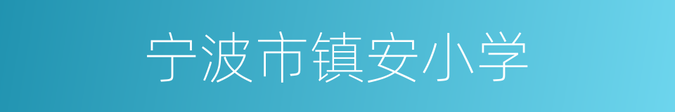 宁波市镇安小学的同义词