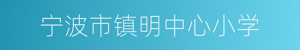 宁波市镇明中心小学的同义词