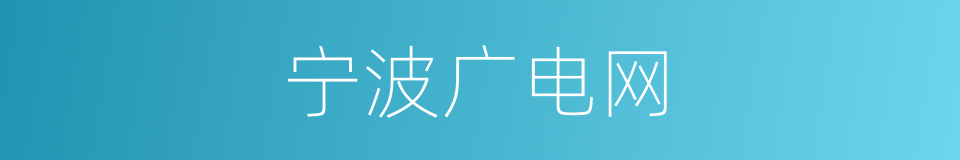宁波广电网的同义词