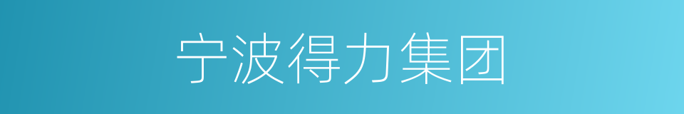 宁波得力集团的同义词