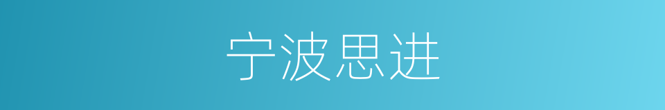 宁波思进的同义词