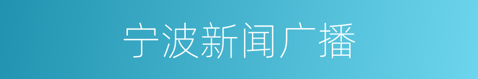 宁波新闻广播的同义词