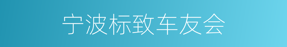 宁波标致车友会的同义词