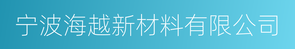 宁波海越新材料有限公司的同义词