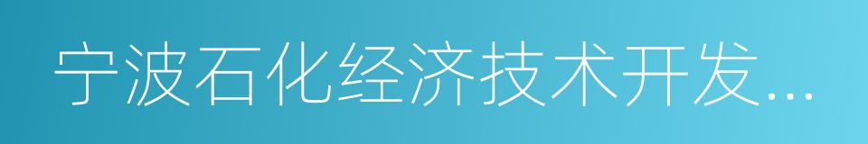 宁波石化经济技术开发区管委会的同义词