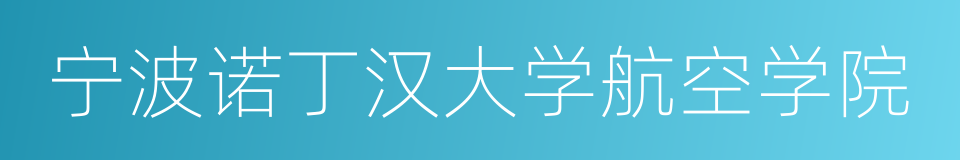 宁波诺丁汉大学航空学院的同义词