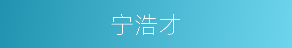 宁浩才的同义词